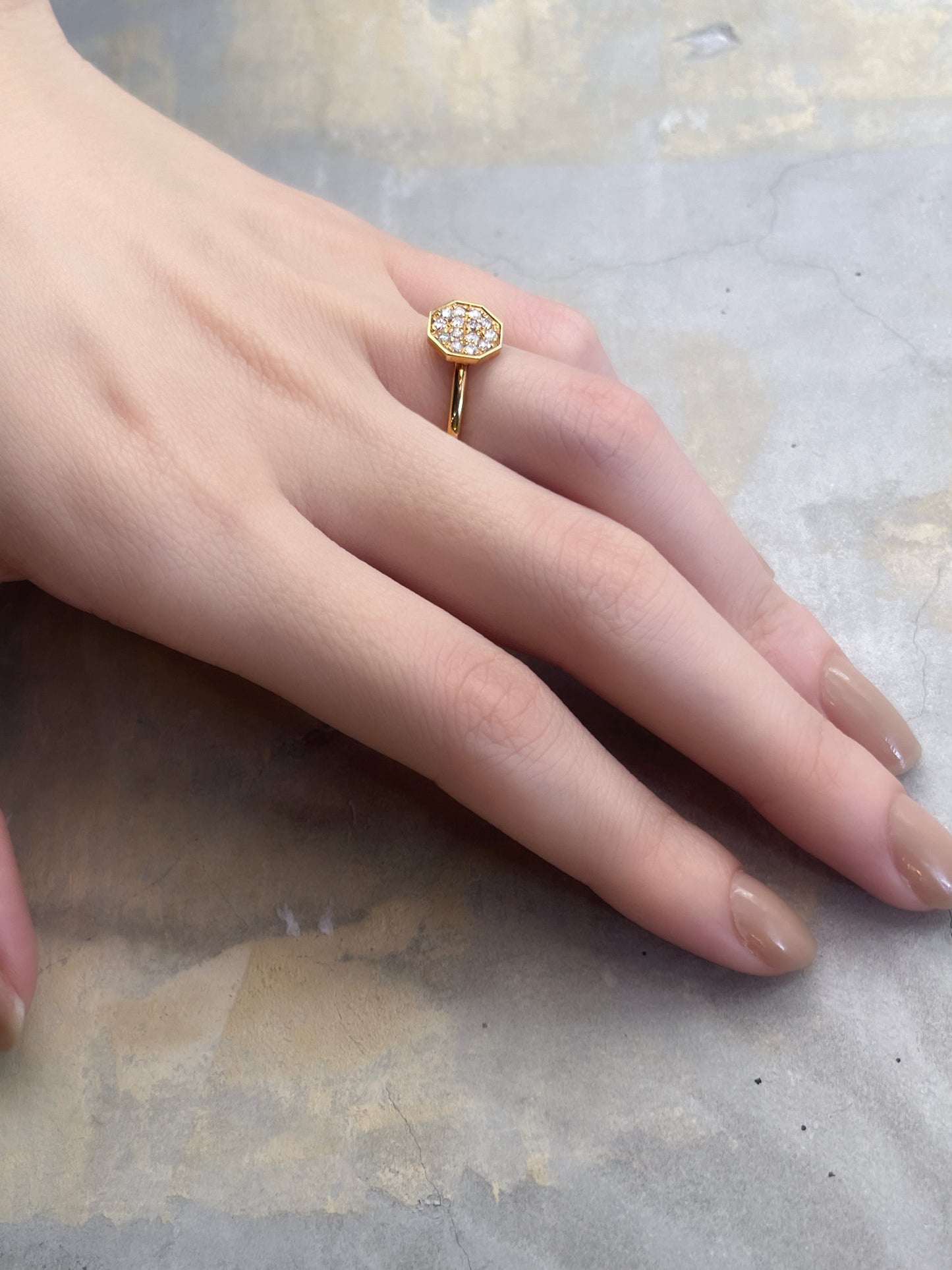 Octagon | Ring | K18YG, Diamond