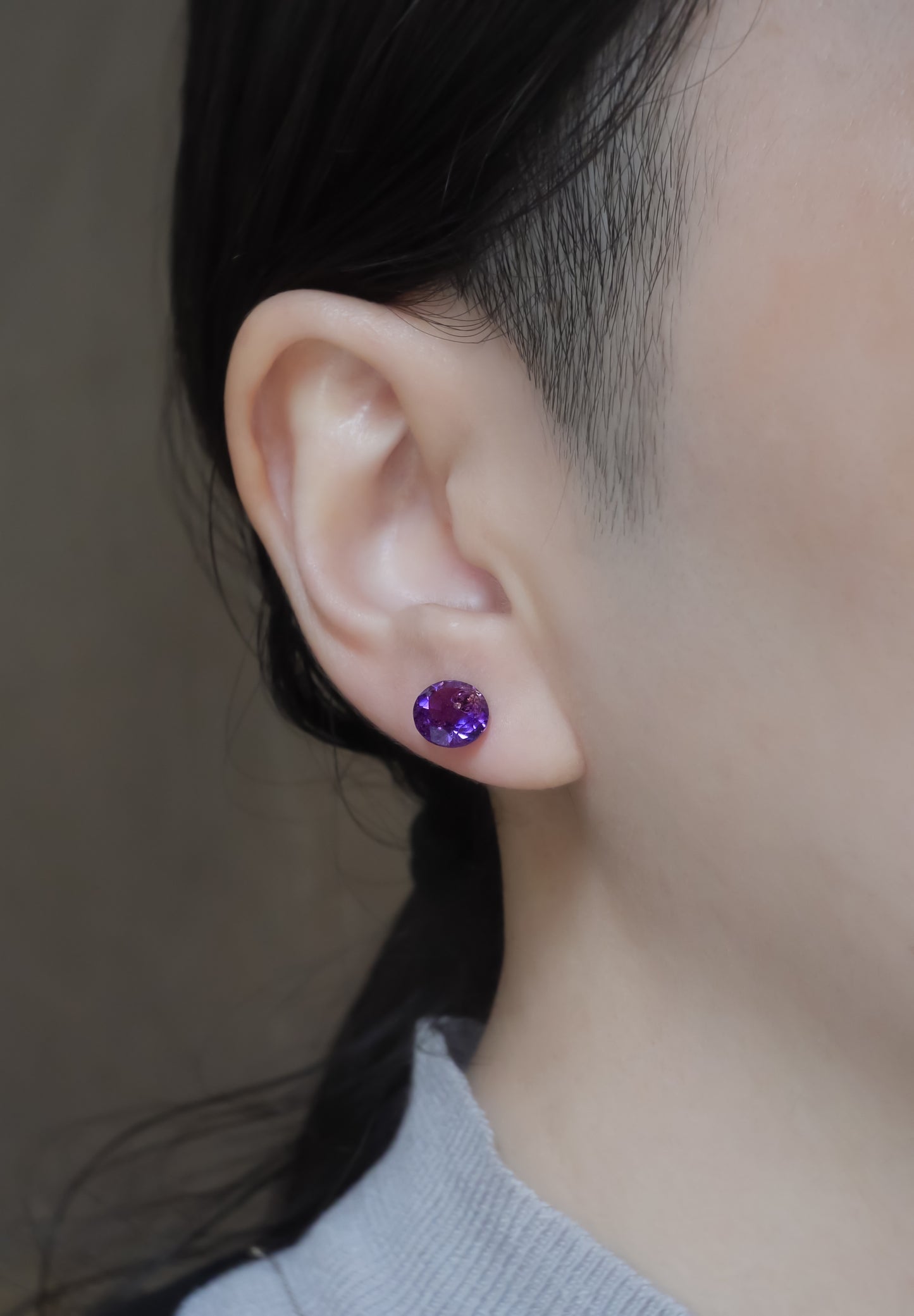 Opticks | Optics | Pierced Earlings | Amethyst | Purple