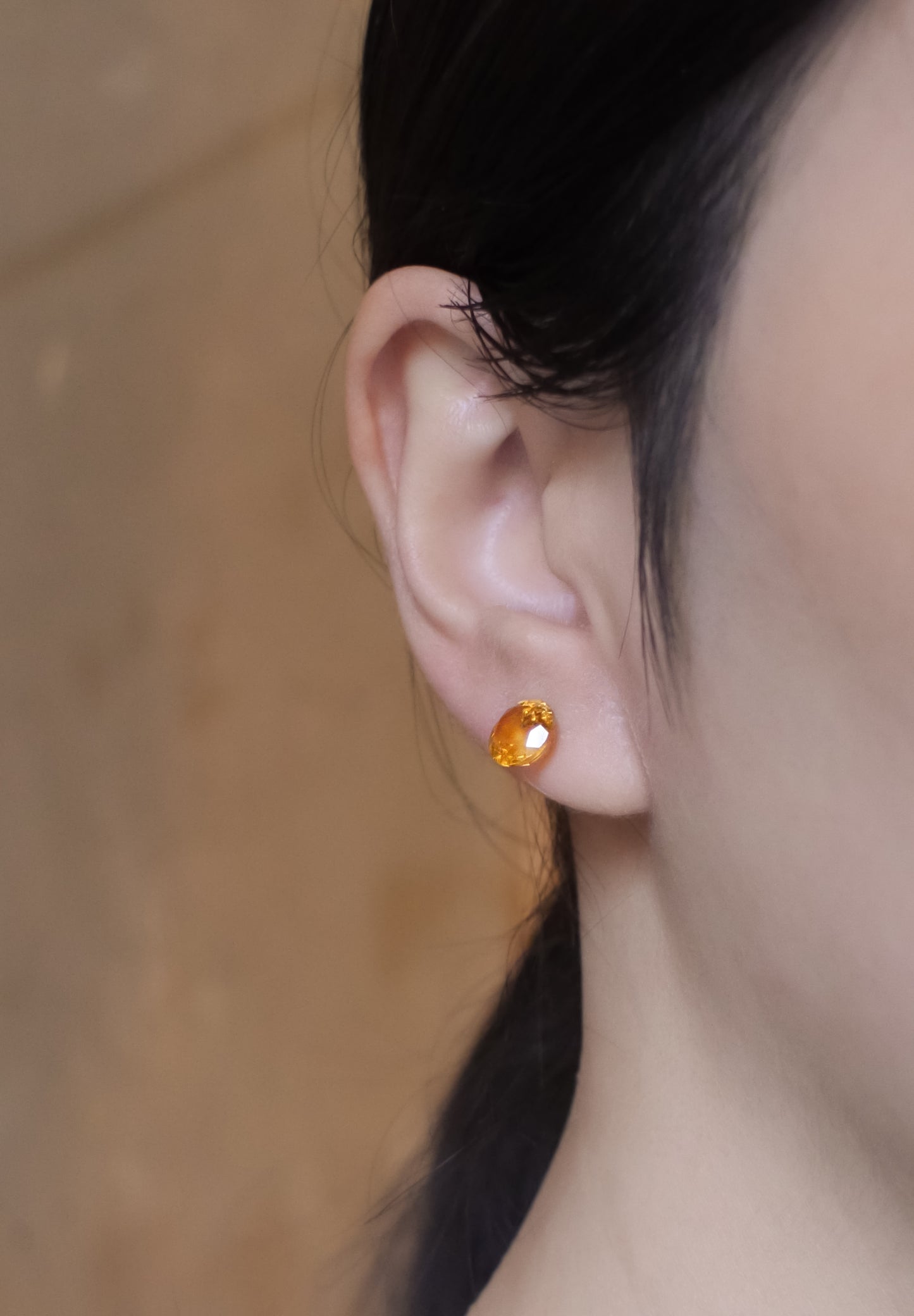 Opticks | Optics | Pierced Earlings | Citrine | Orange